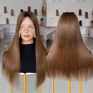 Nouvelle conception 2026 : Perruque en dentelle de cheveux vierges européens, couleur ombrée, 18-24 pouces, pour femme blanche # O1B-2-4 - Product Image 1