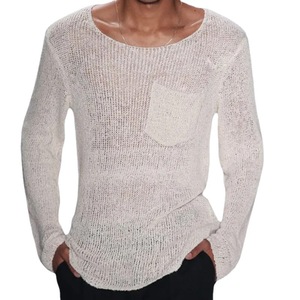 Suéter de Punto para Hombre, Manga Larga, Color Sólido, Diseño con Bolsillos, Ropa Casual Juvenil, Tallas M, L, XL, XXL, XXXL - Product Image 5
