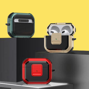 2 en 1 funda híbrida a prueba de golpes para auriculares nuevo producto <span class=keywords><strong>2023</strong></span> funda de botón con gancho para <span class=keywords><strong>airpods</strong></span> 1 2 3 PRO 2 - Product Image 1