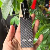 Étiquettes de bagages personnalisées en fibre de carbone, étiquettes de bagages pour voyages d'affaires avec logo personnalisé