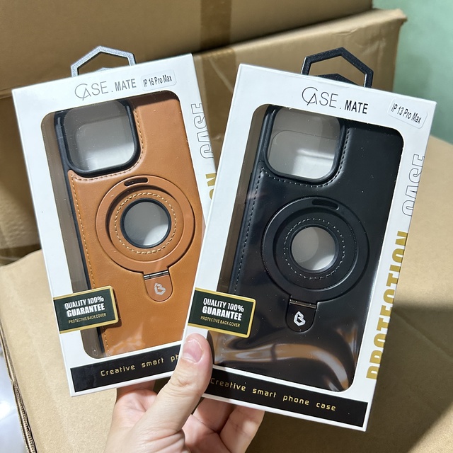 Magnetic Function Leather Slim Wireless Charging Case for Samsung S25 Ultra Leather Mobile Phone Case for iPhone 16 17 Pro Max