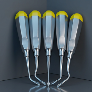 Prix de gros Sialkot Pakistan Instruments chirurgicaux dentaires Élévateurs radiculaires en argent et or Instruments en acier inoxydable - Product Image 1