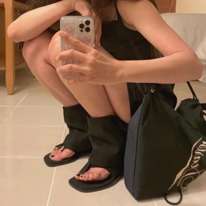 Xinzirain New Arrivals Flip Flops <strong>Boots</strong> Denim <strong>Boots</strong> Double Toe Inside Increase Cool High <strong>Trousers</strong> Women <strong>Boots</strong> - Product Image 4