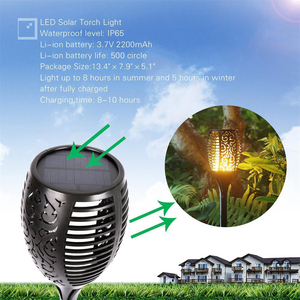 Đèn LED Năng Lượng Mặt Trời Ngoài Trời Chống Nước IP65 Đèn Led Sân Vườn Năng Lượng Mặt Trời Đèn Ngọn Đuốc Nhấp Nháy - Product Image 3