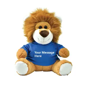Commercio all'ingrosso personalizzato Mini simpatico leone peluche 15cm 20cm leone animali di peluche con t-shirt personalizzata