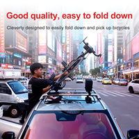 Support de vélo pliable pour toit de voiture, design rétractable, pour un rangement discret, compatible avec la plupart des voitures