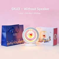 Ensemble cadeau lampe à fleurs stabilisées en lévitation avec haut-parleur Bluetooth en option et sac cadeau