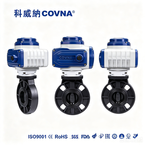 วาล์วผีเสื้อพลาสติก PVC พร้อมตัวกระตุ้นไฟฟ้าแบบหมุน 24V DC ขนาด DN100 8 นิ้ว แบบหน้าแปลนคู่ พร้อมซีลยาง ลดราคาพิเศษ COVNA B2B - Product Image 3
