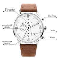 Montre-bracelet personnalisée pour homme en cuir PU, montre-bracelet à quartz pour homme