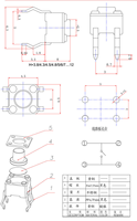 Interrupteur tactile électronique à bouton-poussoir en laiton et acier inoxydable 4,5*4,5 mm DIP 4 broches 1NO 50mA pour appareils électroménagers