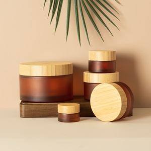 Sang Trọng 1Oz 2Oz 30Ml 50Ml 100Ml Tùy Chỉnh Chăm Sóc Da Kem Container Rỗng Hổ Phách Lọ Thủy Tinh Mặt Kem Mỹ Phẩm Lọ Có Nắp Đậy - Product Image 1