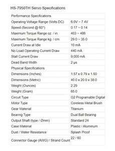 Tin tức <span class=keywords><strong>Hitec</strong></span> HS-7950TH điện áp cao siêu mô-men xoắn Titan bánh răng coreless siêu cao cấp servo 65g 35kg.cm cho RC đài phát thanh điều khiển - Product Image 5