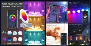 <span class=keywords><strong>Led</strong></span> nồi Ánh sáng 4 ''wifi tuya RGB <span class=keywords><strong>LED</strong></span> cuộc sống thông minh app điều khiển lõm đĩa Downlight - Product Image 6