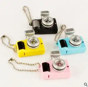 Simpatico Mini giocattoli con ciondolo per fotocamera con anello portachiavi con luce e suono