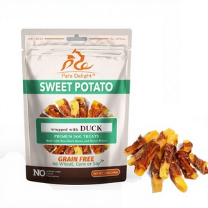 Alimento Premium para Mascotas de la Marca Pal's Delight, Tiras de Pechuga de Pato Envueltas en Camote, Bocadillos Naturales de Carne de Pato Húmeda para Perros, Alto en Proteínas - Product Image 1