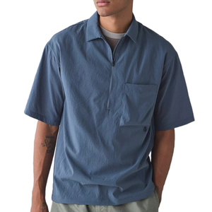High Quality Breathable Quick Dry Short Sleeve <b>Shirt</b> for Men Summer Half <b>Zip</b> up Nylon t <b>Shirt</b> - Product Image 1