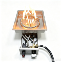 Kit de brûleur carré pour foyer extérieur SUS304 300x300mm, insert de foyer au gaz pour chauffage de terrasse