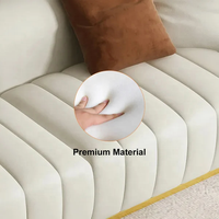NOVA Modernes Weißes Gepolstertes 2-3-Sitzer-Sofa Luxuriöses Wohnzimmer-Lounge-Loveseat Sofas Ledercouch-Set Möbel