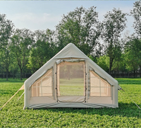 Grande tente familiale d'extérieur pour le camping, en toile Oxford imperméable avec fonction gonflable en coton aérien pour le glamping