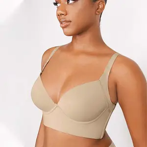 Wholesale New Arrival Plus Size Push Up Bra Seamless Back Fat Control Shapewear Wireless Women Bra