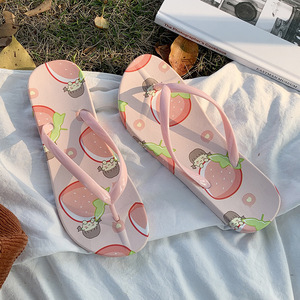 Tongs d'été pour femmes à motifs mignons, sandales de plage tendance à semelle souple, chaussures de marche simples - Product Image 2
