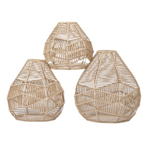 Hand Woven Paper <b>Rope</b> Lampshade Imitation Rattan Pendant <b>Light</b> E27 Led Round For Homestay Tea Room Restaurant - Product Image 5