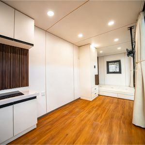 Крошечная передвижная стальная расширяемая космическая Капсульная каюта сборный дом середины века современный дизайн для дома на открытом воздухе, дома, офиса, виллы - Product Image 6