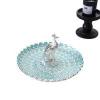Plateau doré gravé de style vintage européen, sous-verre pour tasses à café et thé, assiette de style cour, ornements de vaisselle, assiette à dessert, vente en gros