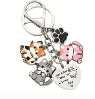 Promo Murah Gantungan Kunci Kucing Custom, Gantungan Kunci Kucing Enamel untuk Toko Hewan Peliharaan/Toko Ritel, Tersedia Berbagai Desain Kucing