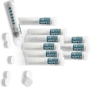 Vente directe usine – Lot de 10 serviettes/lingettes en tissu non tissé compressé 100 % rayonne, emballage en tube - Product Image 1
