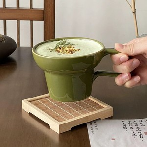 Tasse en céramique médiévale avec anse, résistante aux hautes températures, compatible micro-ondes, design en porcelaine, motif uni - Product Image 2