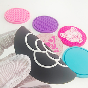 Printed PVC Silicone Cup Coaster <b>Round</b> Rubber Drink <b>Mat</b> Non Slip Heat Resistant <b>Table</b> Protector Pad for Daily Use - Product Image 1