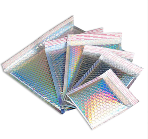 Biodegradable Holográfico <span class=keywords><strong>Poly</strong></span> Mailing Jewelry Packaging Rose Gold <span class=keywords><strong>Pink</strong></span> White Sobre Bolsa Burbuja para Promoción de Supermercado - Product Image 1