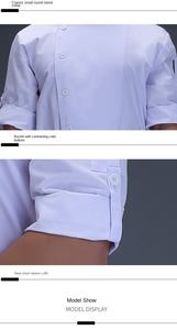 Uniforme de Cocina Unisex, Ropa de Trabajo de Chef de Manga Corta, Estilo Casual de Sarga, para Otoño e Invierno, para Hotel y <span class=keywords><strong>Restaurante</strong></span> - Product Image 6