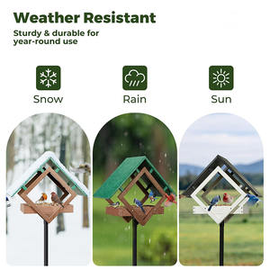 JH-Mech 16 "L X 10" W X 7 "H полюс для крепления на платформе кормушка для птиц, непромокаемый кровельный столб из углеродистой стали с порошковым покрытием, кормушка для птиц - Product Image 4