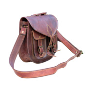 Bolso cruzado de cuero de cabra real para mujer, bolso de compras, forro de lona de alta calidad, cierre de dos bolsillos frontales, hecho a mano