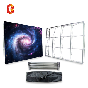 3x3m L tipi kavisli Pop Up standı ile ücretsiz tasarım hızlı kurulum özel Logo baskı ile açılır ekranlı komple kiti - Product Image 1