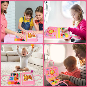 Zhorya Montessori บอร์ดทางการศึกษา, ของเล่นฝึกทักษะทางประสาทสัมผัสแบบพับได้สำหรับเด็กวัยหัดเดิน - Product Image 6