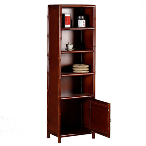 Meuble de rangement à thé en bambou fait main, étagère multi-niveaux sur pied avec armoire pour salon, mobilier classique - Product Image 5