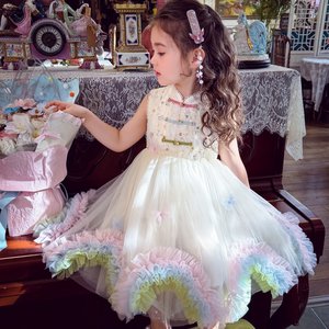 Abito estivo da ragazza Mimi Haro in nuovo stile cinese Cheongsam Princess senza maniche a linea A di media lunghezza - Product Image 6