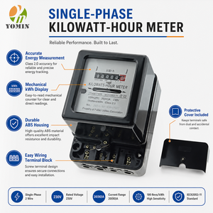 Hassas Enerji Ölçümü Tek Fazlı Ön Panel Dijital Mekanik kWh Göstergeli Enerji Sayaçları Ön Panel Montajlı - Product Image 2