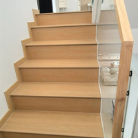 Marches d'escalier en bois intégrées antidérapantes en cascade, style moderne, 18 mm d'épaisseur, imitation bois antique