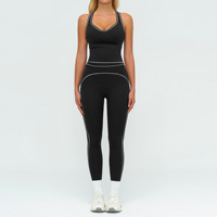 Ensemble de vêtements de sport haut de gamme pour femmes : Débardeur de yoga, soutien-gorge de sport à bretelles, pantalon évasé, leggings de yoga et de course, pour l'entraînement, le fitness et la gym