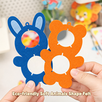 Mini-breloques en peluche DIY, boules pompons moelleuses, porte-clés animaux, ornements en feutre, kit d'artisanat pour enfants pour fêtes d'enfants