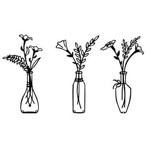 Vase mural décoratif moderne en métal noir pour chambre et salon – Vente en gros - Product Image 2