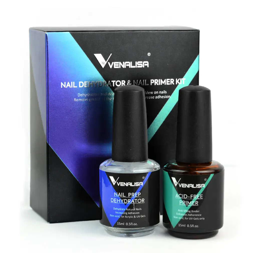 VENALISA 15ミリリットルNail Prep Dehydrator Acid Free PrimerセットAdhesive Desiccant Acrylic Nails Bonder Gel Balancing Oil Skin Solutions
