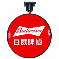 Caisson lumineux publicitaire rotatif LED circulaire personnalisé de haute qualité Panneau de menu extérieur avec cadre en aluminium