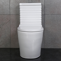 Cuvette de toilette monobloc carrée sans bride, à double chasse, à fermeture douce, écologique, installation au sol pour villas et hôtels