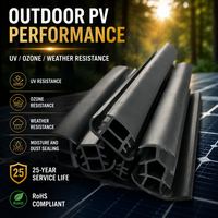 OEM Silikon Fotovoltaik Panel Çerçeve Sızdırmazlık Bandı T-Şekilli Hava Koşullarına Dayanıklı Ekstrüzyon Profili Güneş Modülü Aralığı Koruma Sistemleri için