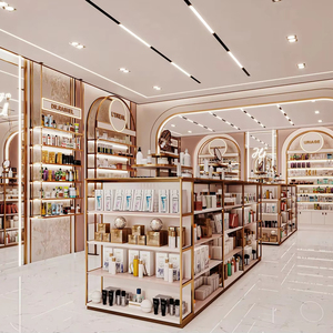 Stand de vente au détail personnalisable pour les cosmétiques |   Meubles modernes pour magasin de maquillage et design de meuble à maquillage en bois - Product Image 5